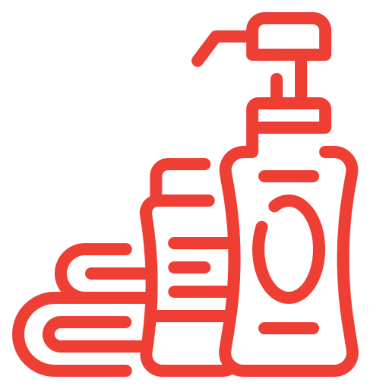 a black and red line drawing of a bottle of liquid