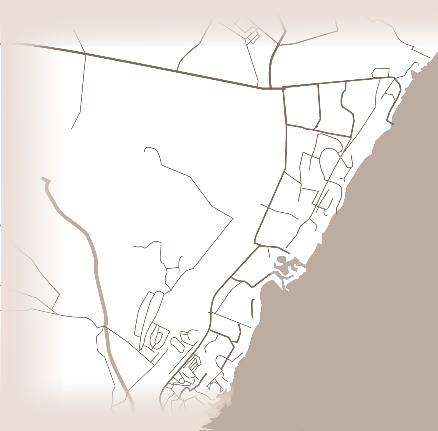 a black and white map of a city